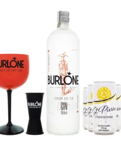 Combo Gin Burlone 950ml + 6 Tônicas St. Pierre 270ml + 1 Taça + 1 Dosador