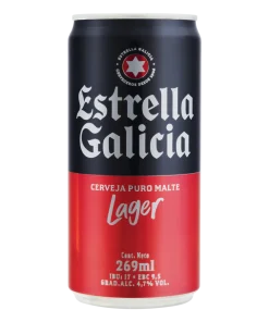 Cerveja Lager Puro Malte Estrella Galicia Lata 269ml (GELADA)