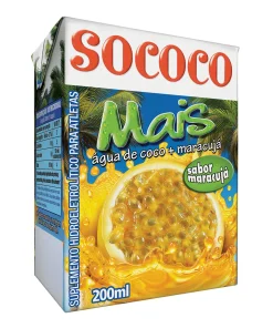 Água de Coco Sabor Maracujá Sococo Mais 200ml (GELADO)