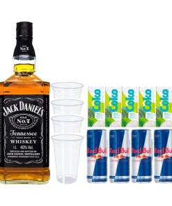 Combo Whisky Jack Daniel's 1l + 4 Red Bull + 5 Água De Coco