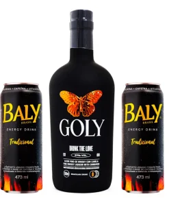 Combo Goly Licor de Whisky com Canela 750ml + 2un Energético Baly Latão 473ml