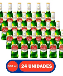Cerveja Lager Premium Puro Malte Stella Artois Garrafa 330 ml 24 Unidades