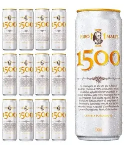 Cerveja 1500 Puro Malte Blend 3 Lúpulos 350ml Fardo 12 Latas